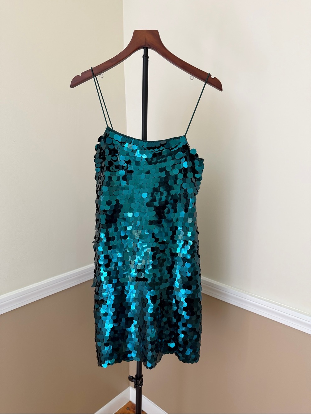 Thirty/Thirty Teal Sequin Camisole Party Dress Mini Taylor Swift Outfit